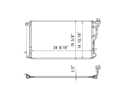 Condenser for Hyundai Veloster 2.0L 19-20//Kia Soul 2.0L 20-