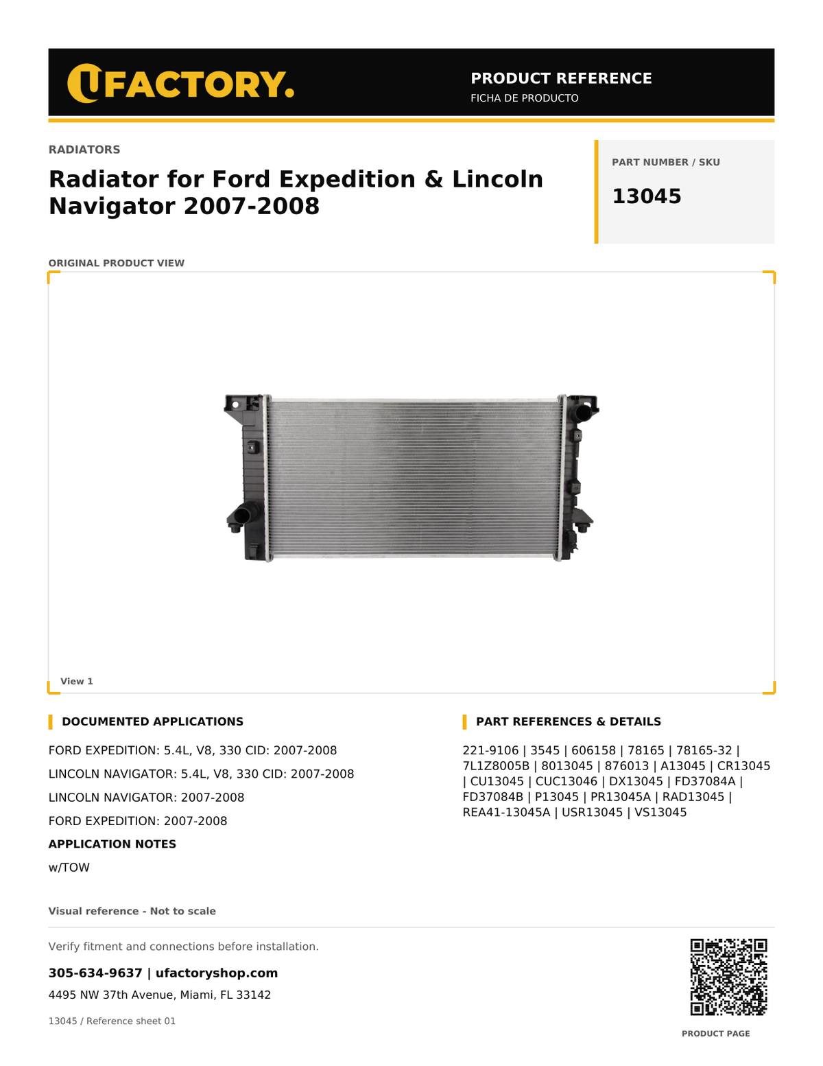 UFactory 13045 - product reference, page 1 of 1