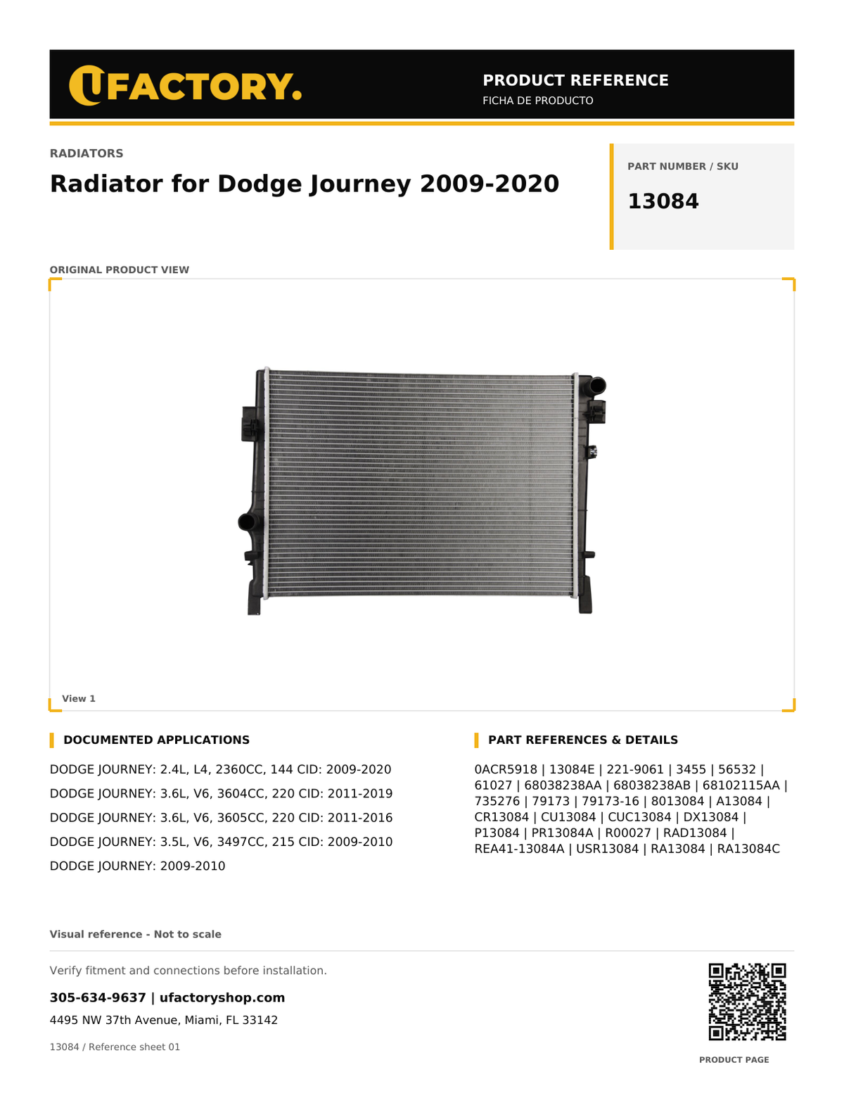 UFactory 13084 - product reference, page 1 of 1