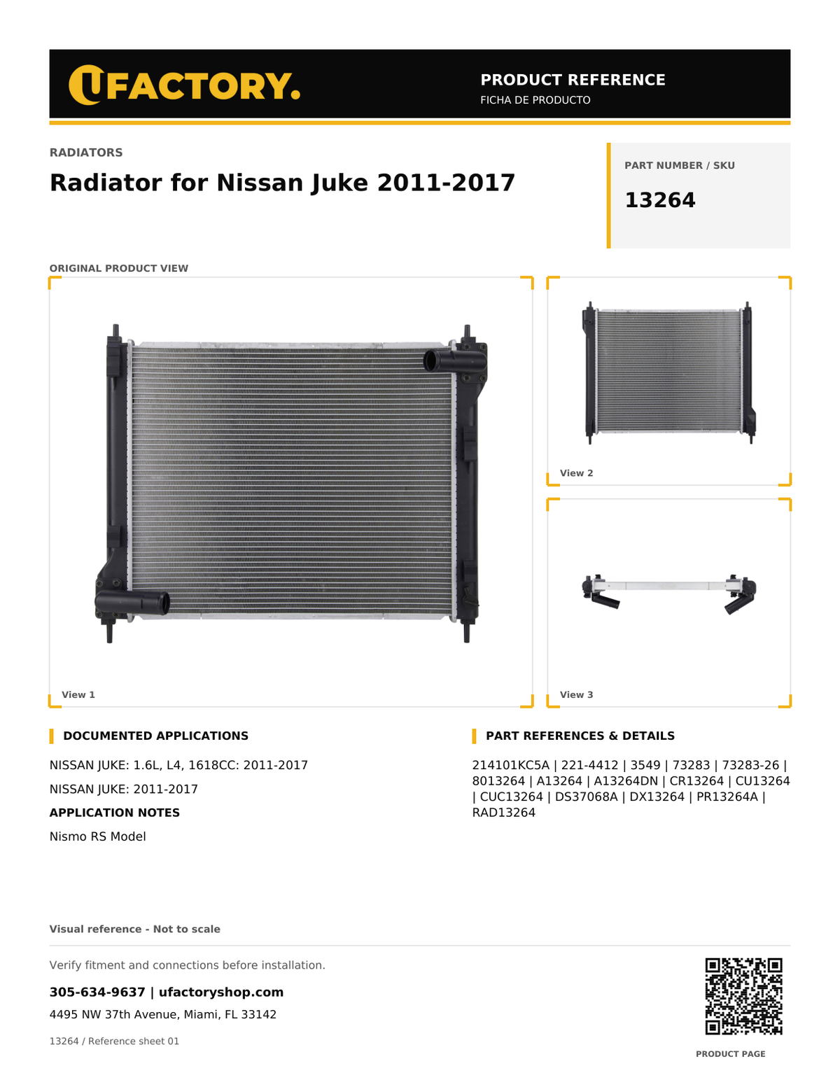 UFactory 13264 - product reference, page 1 of 1