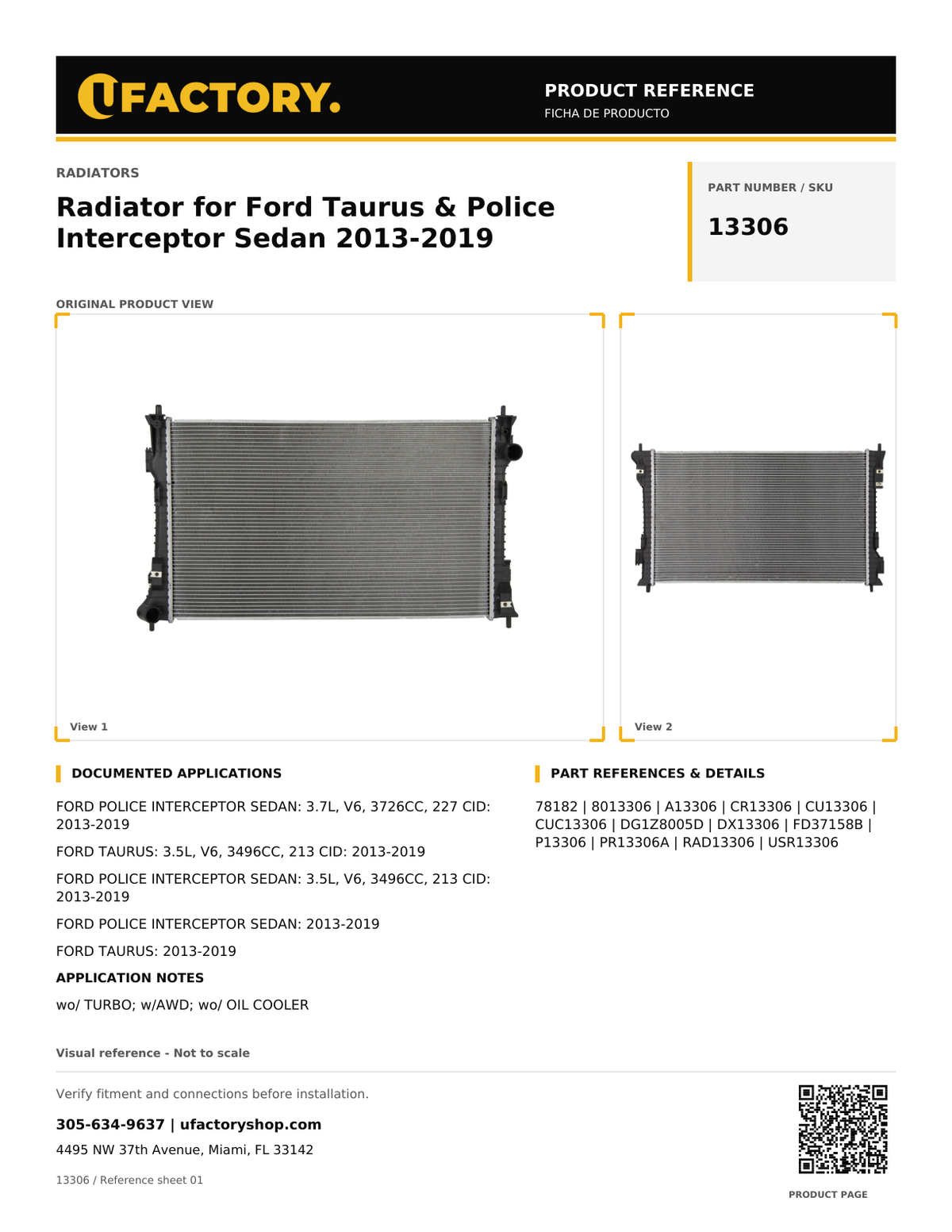 UFactory 13306 - product reference, page 1 of 1