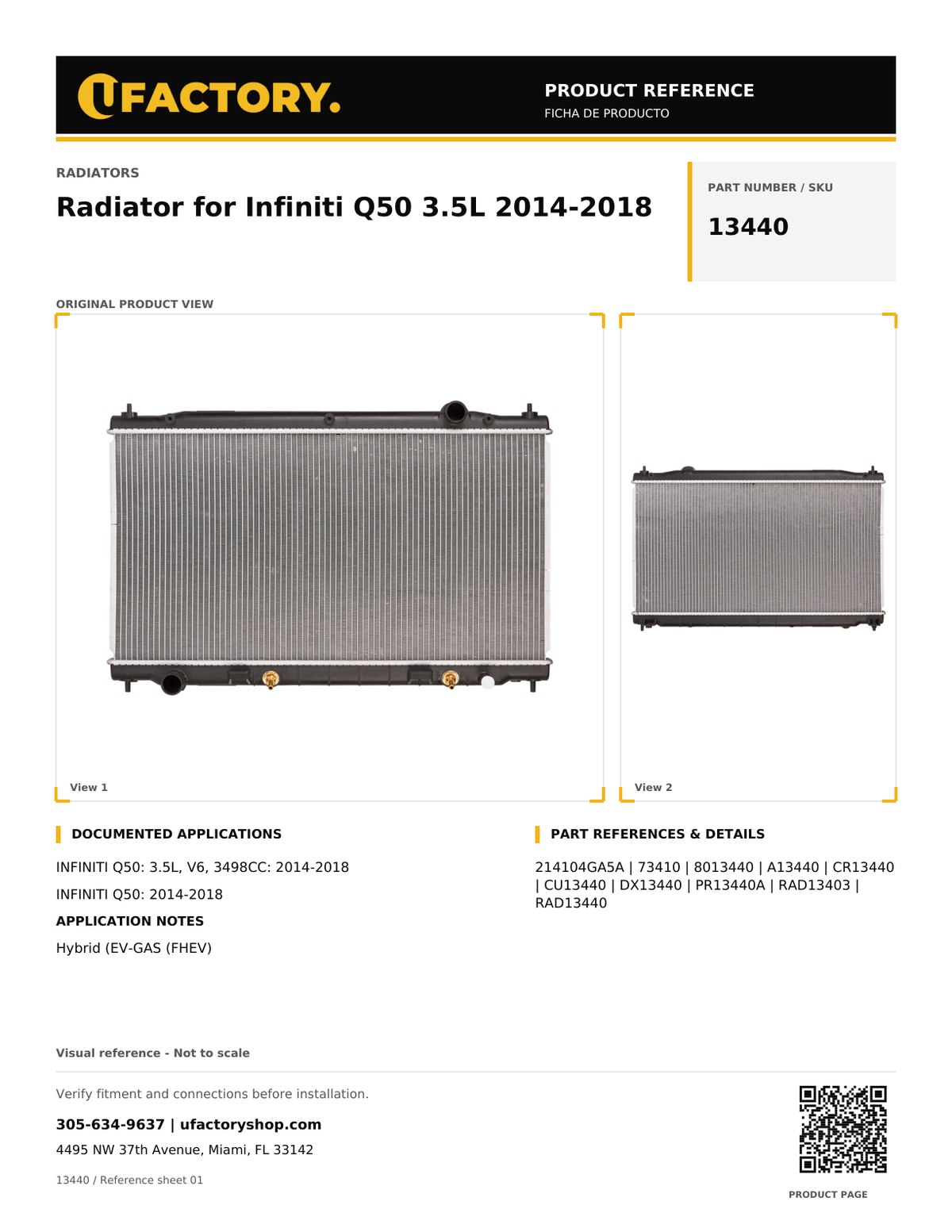 UFactory 13440 - product reference, page 1 of 1