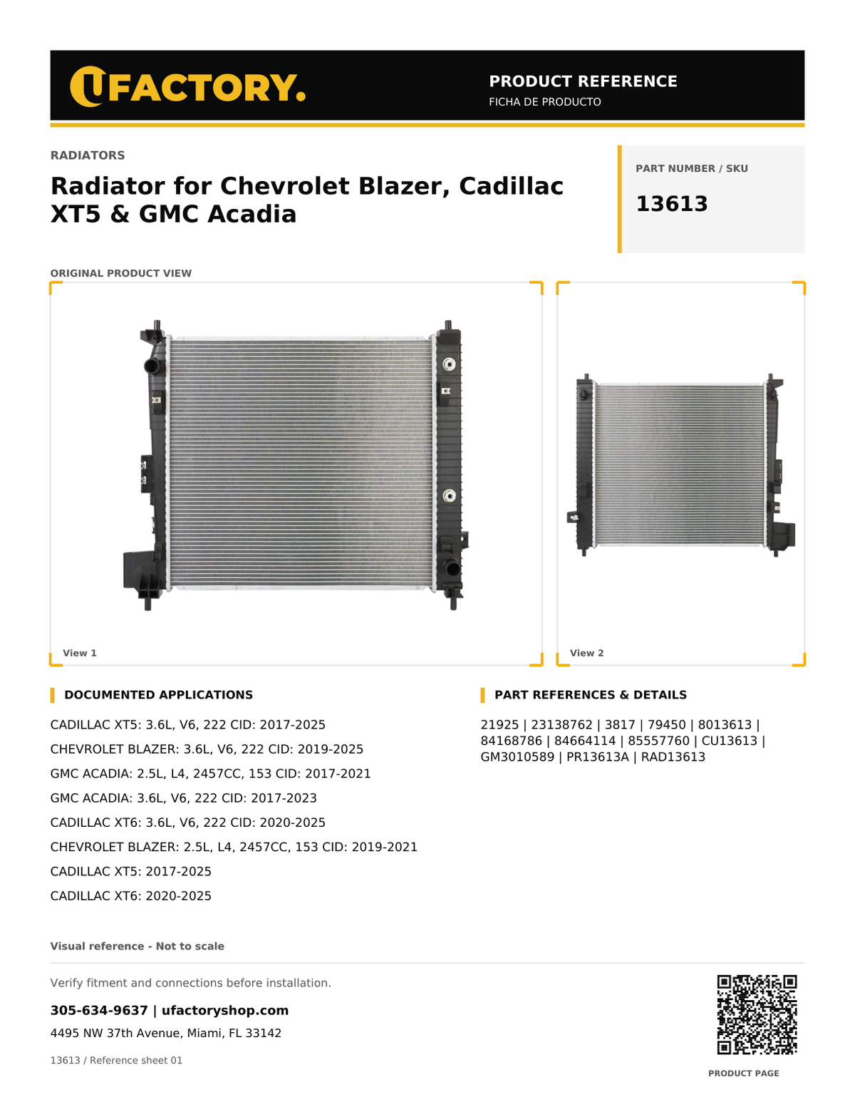 UFactory 13613 - product reference, page 1 of 2