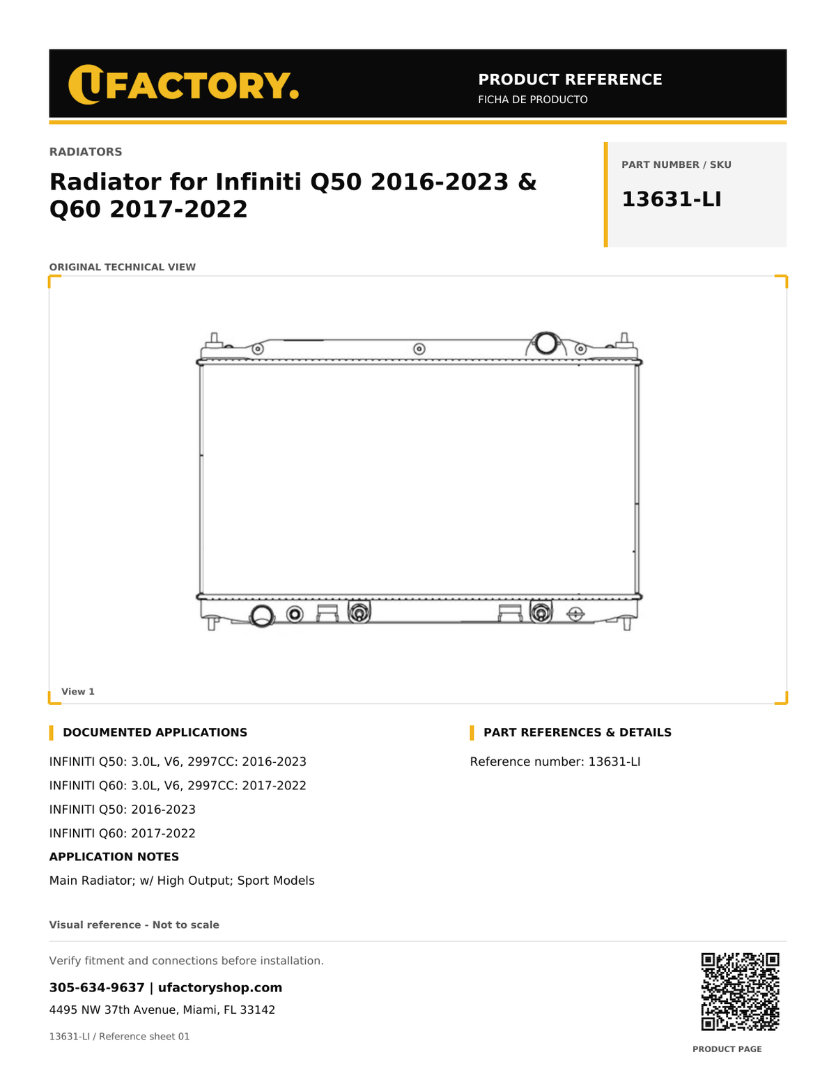 UFactory 13631-LI - product reference, page 1 of 1