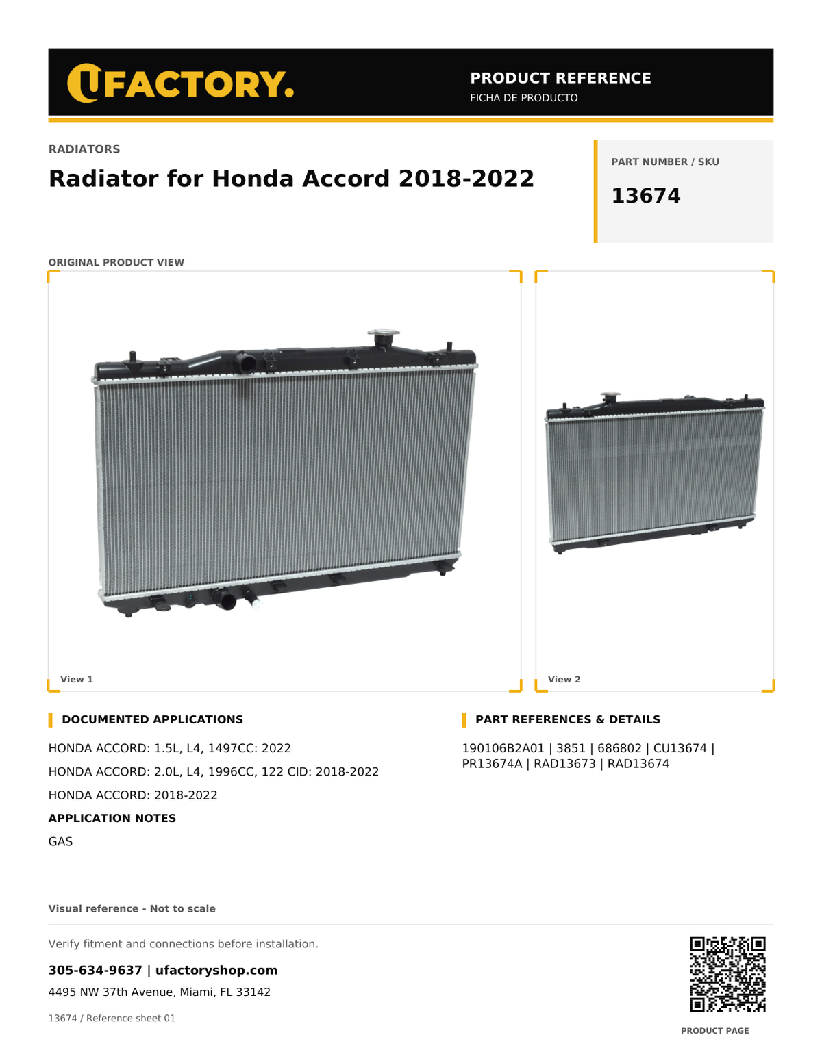 UFactory 13674 - product reference, page 1 of 1