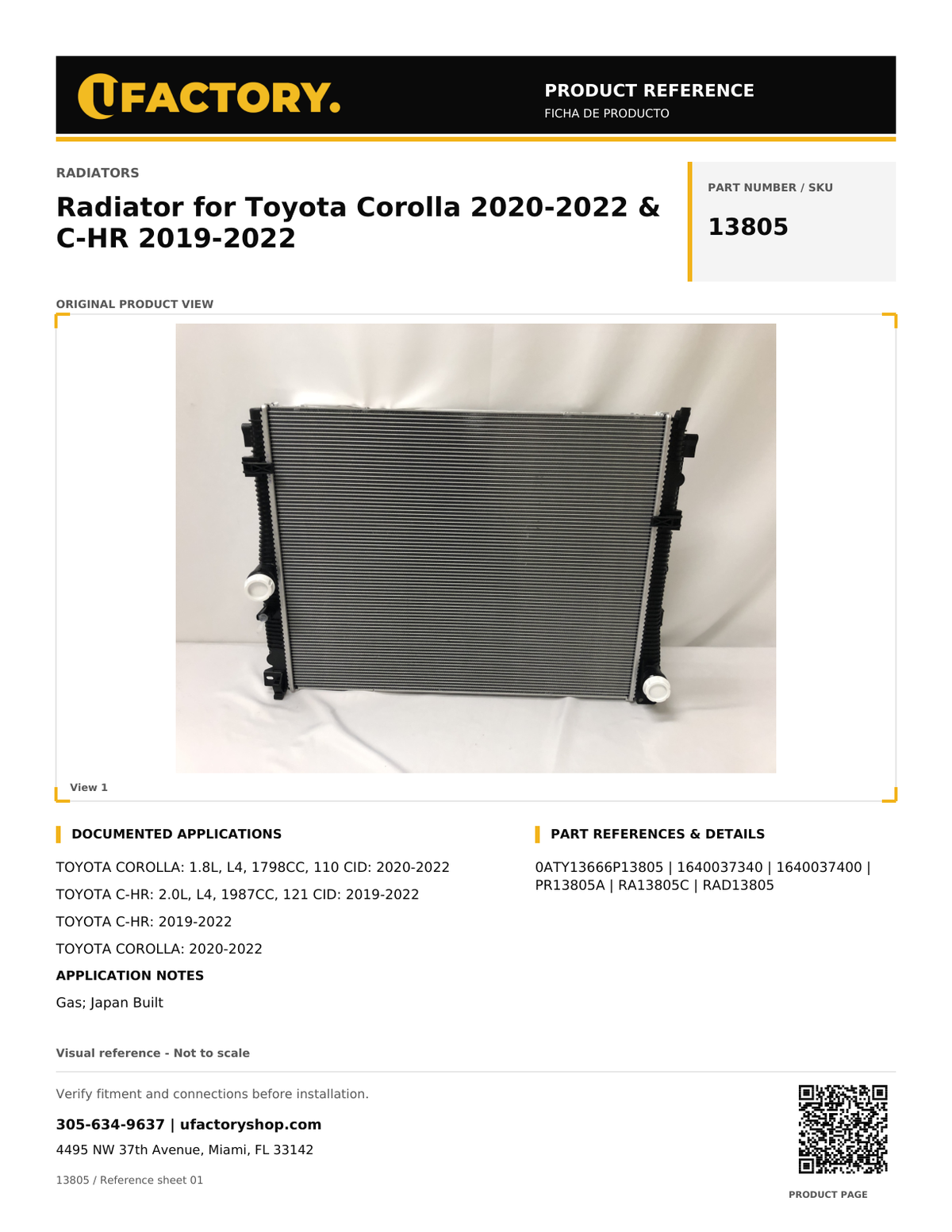 UFactory 13805 - product reference, page 1 of 1