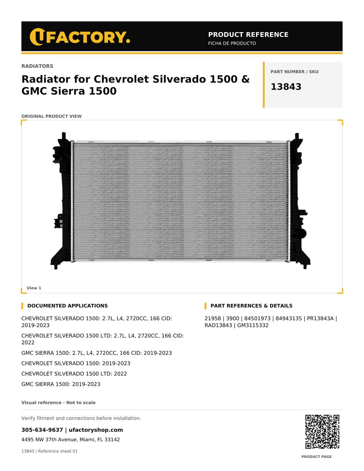 UFactory 13843 - product reference, page 1 of 1