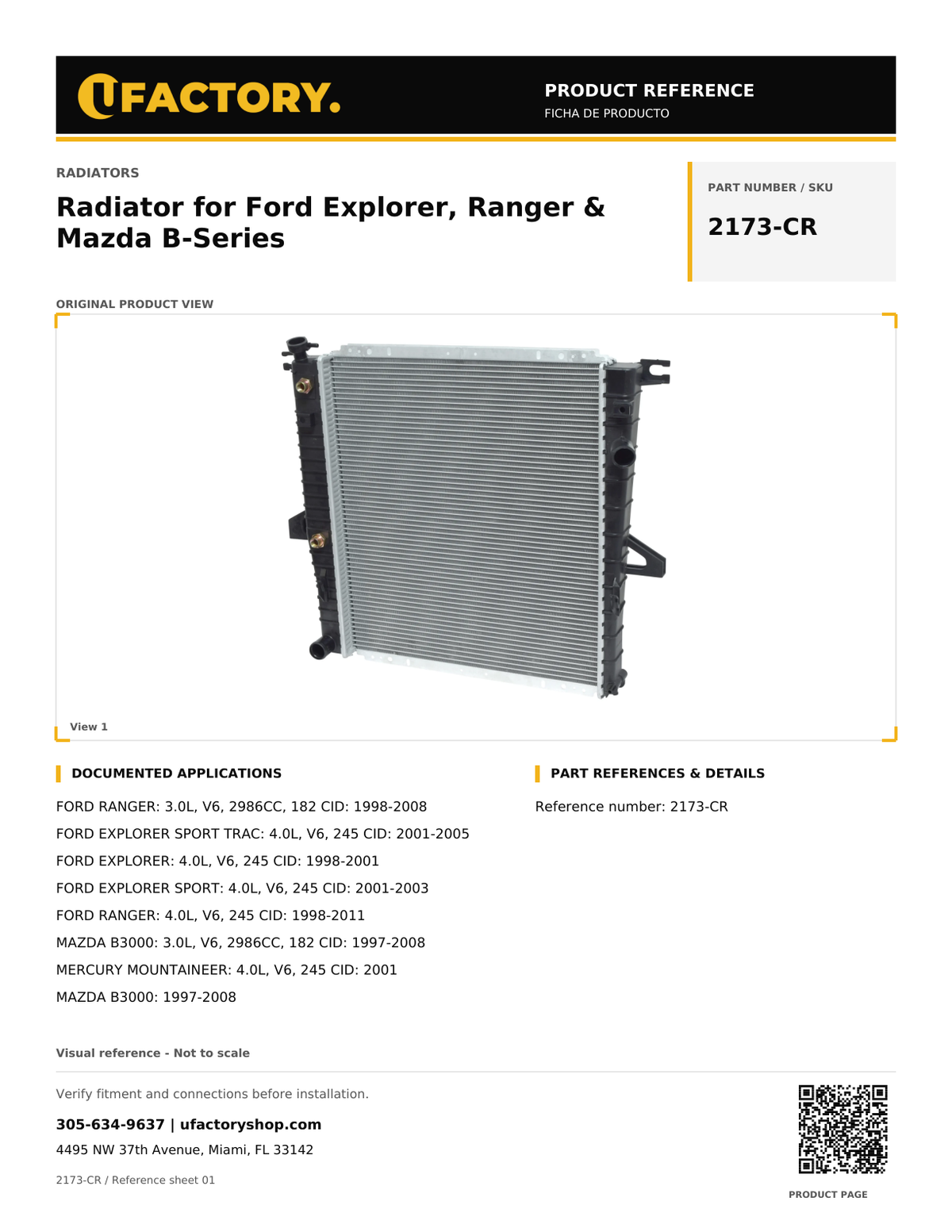 UFactory 2173-CR - product reference, page 1 of 2