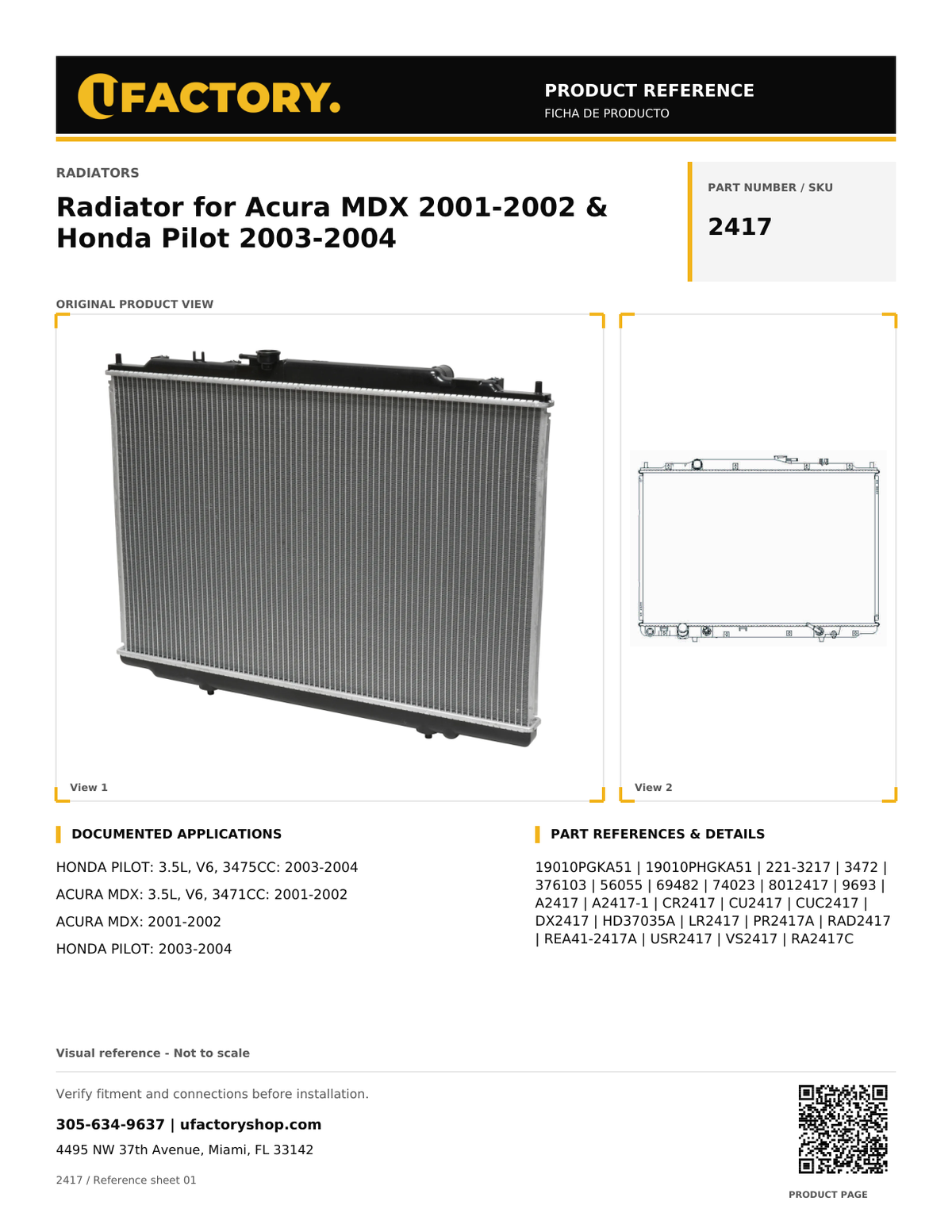 UFactory 2417 - product reference, page 1 of 1