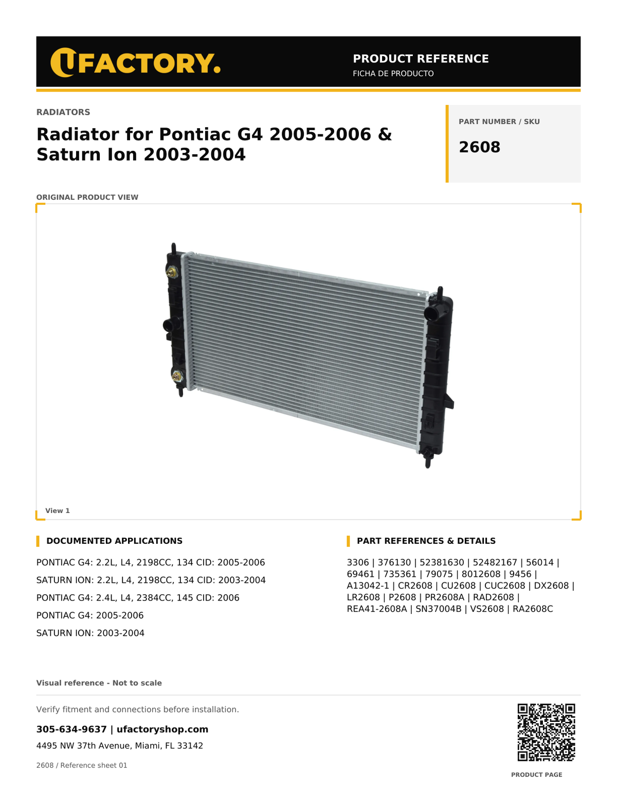 UFactory 2608 - product reference, page 1 of 1