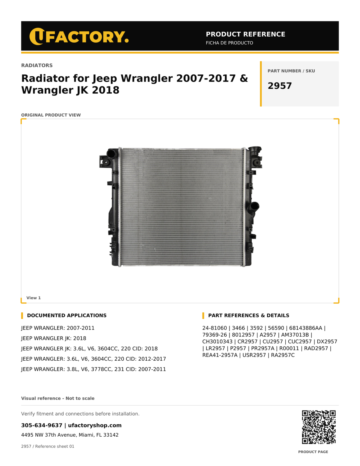 UFactory 2957 - product reference, page 1 of 1
