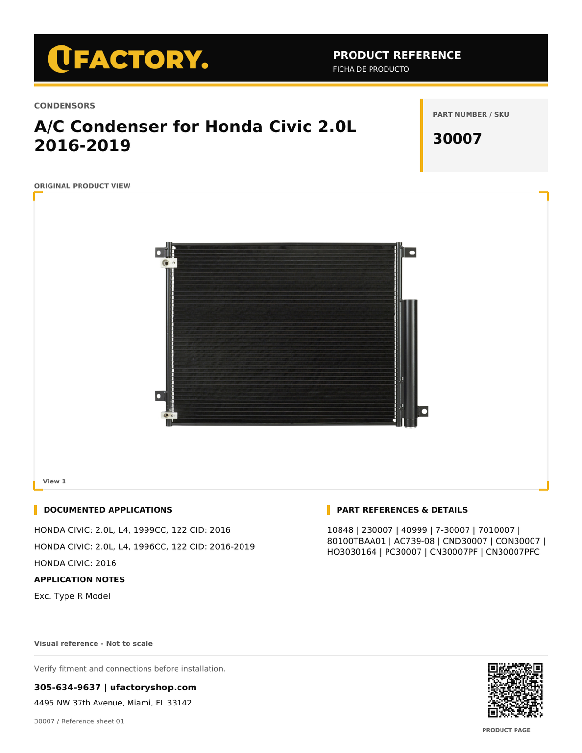 UFactory 30007 - product reference, page 1 of 1