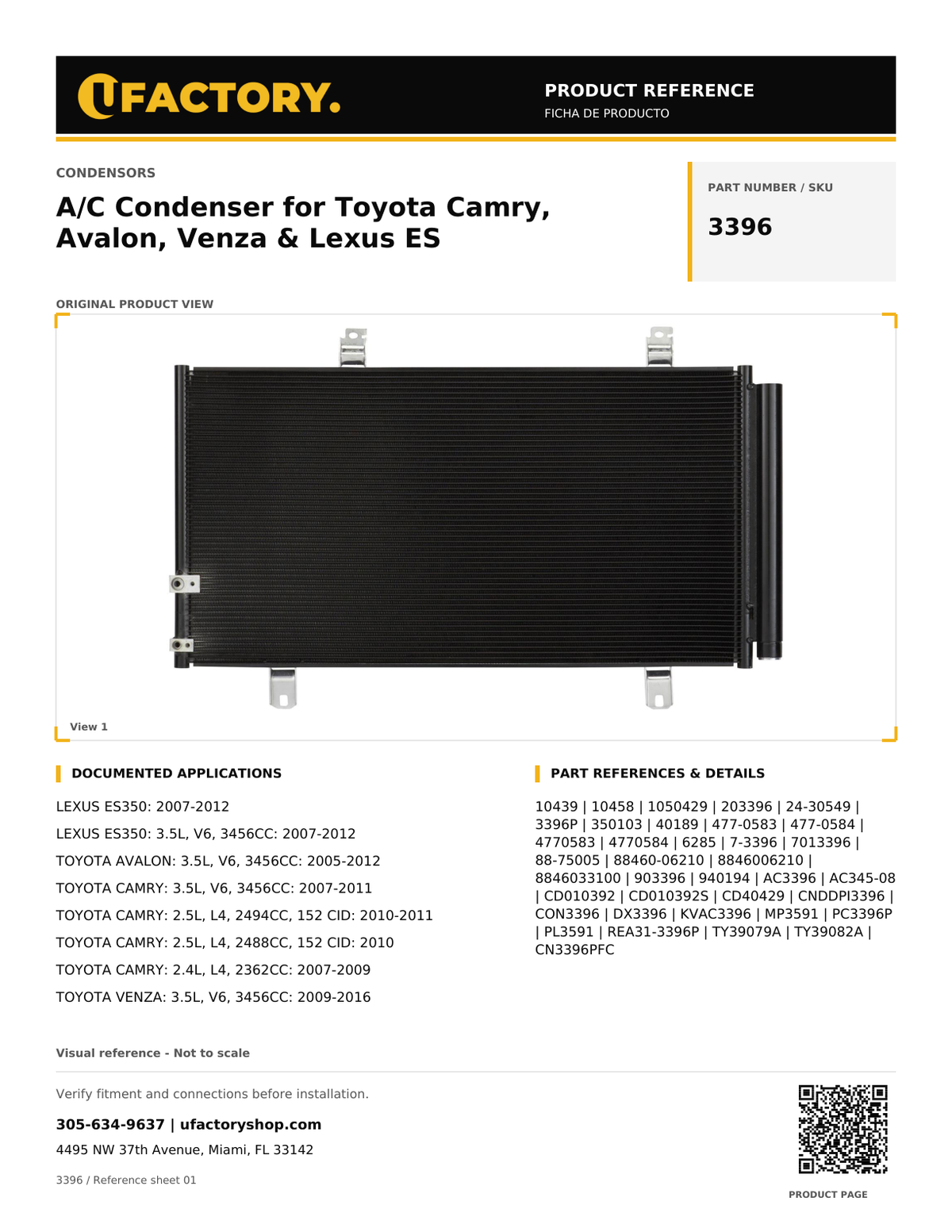 UFactory 3396 - product reference, page 1 of 2