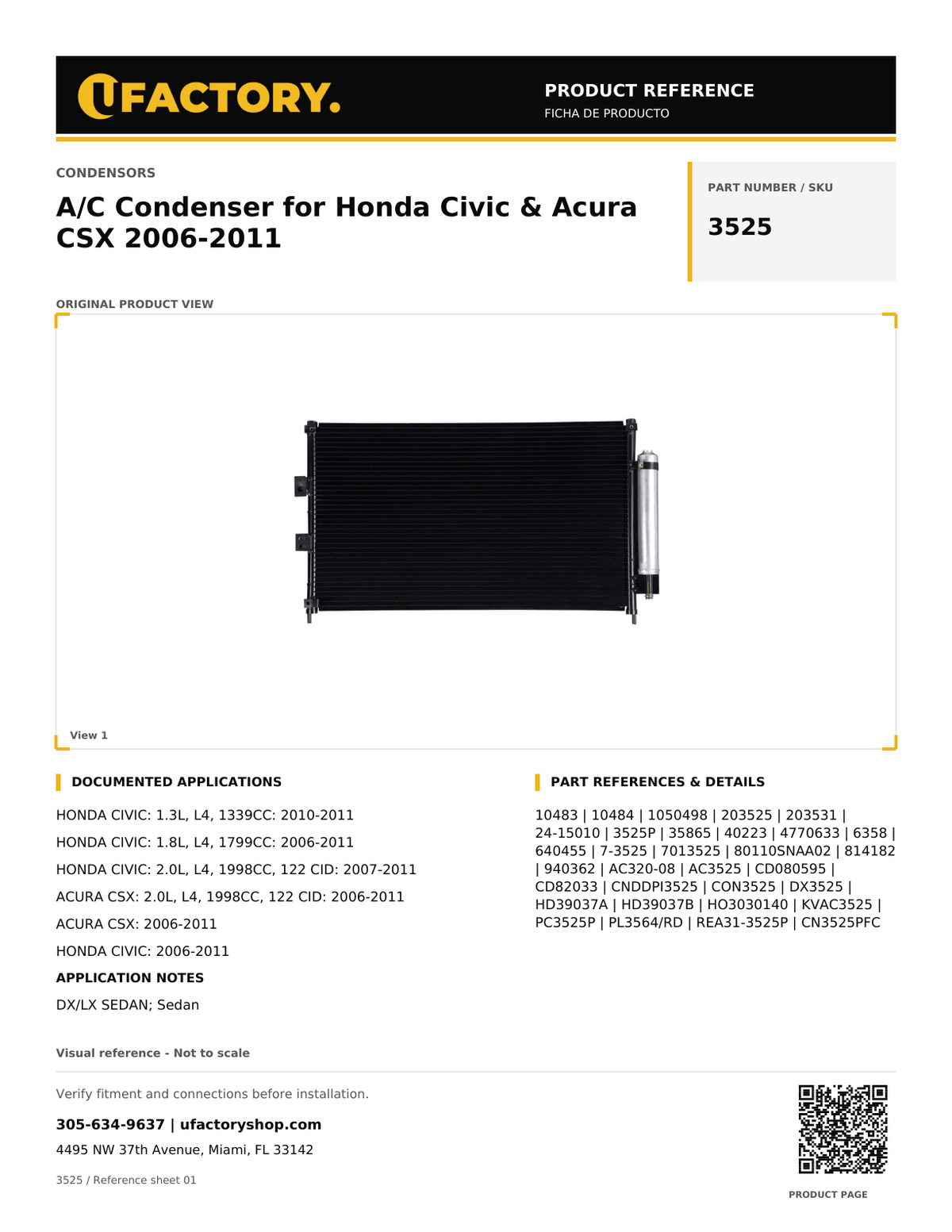 UFactory 3525 - product reference, page 1 of 1