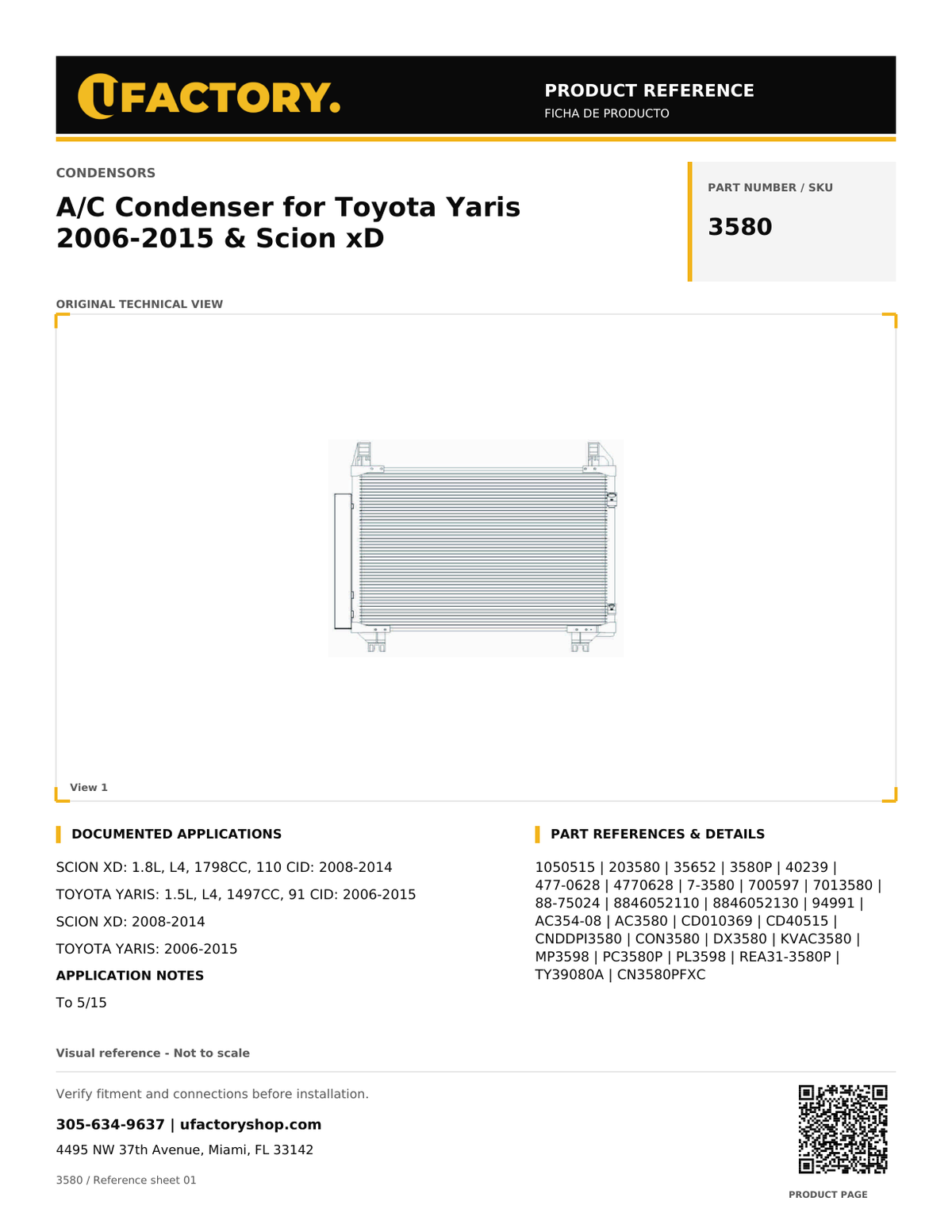 UFactory 3580 - product reference, page 1 of 1