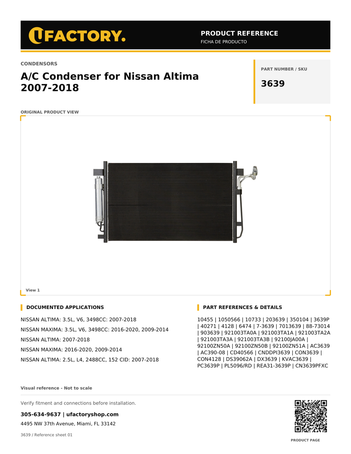 UFactory 3639 - product reference, page 1 of 1