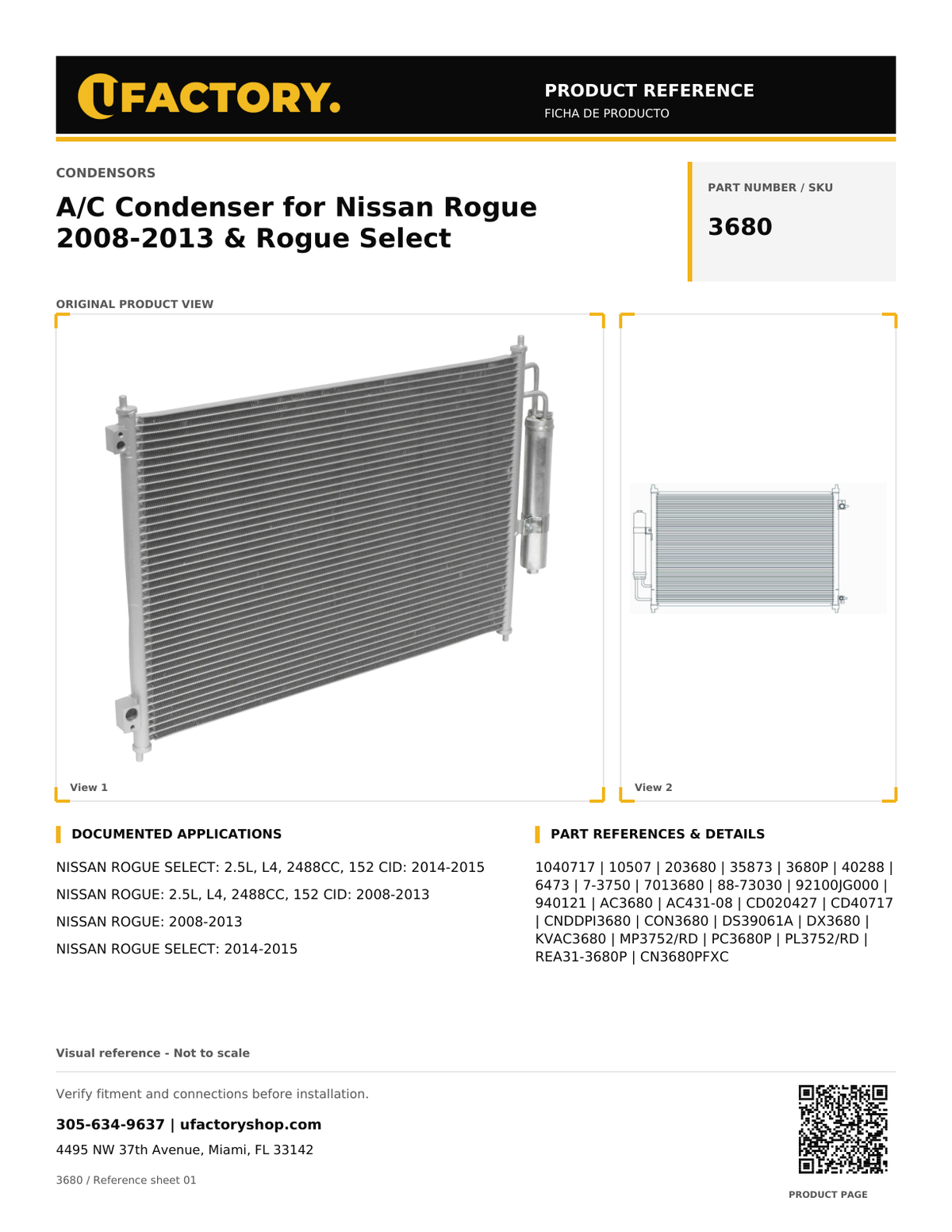 UFactory 3680 - product reference, page 1 of 1