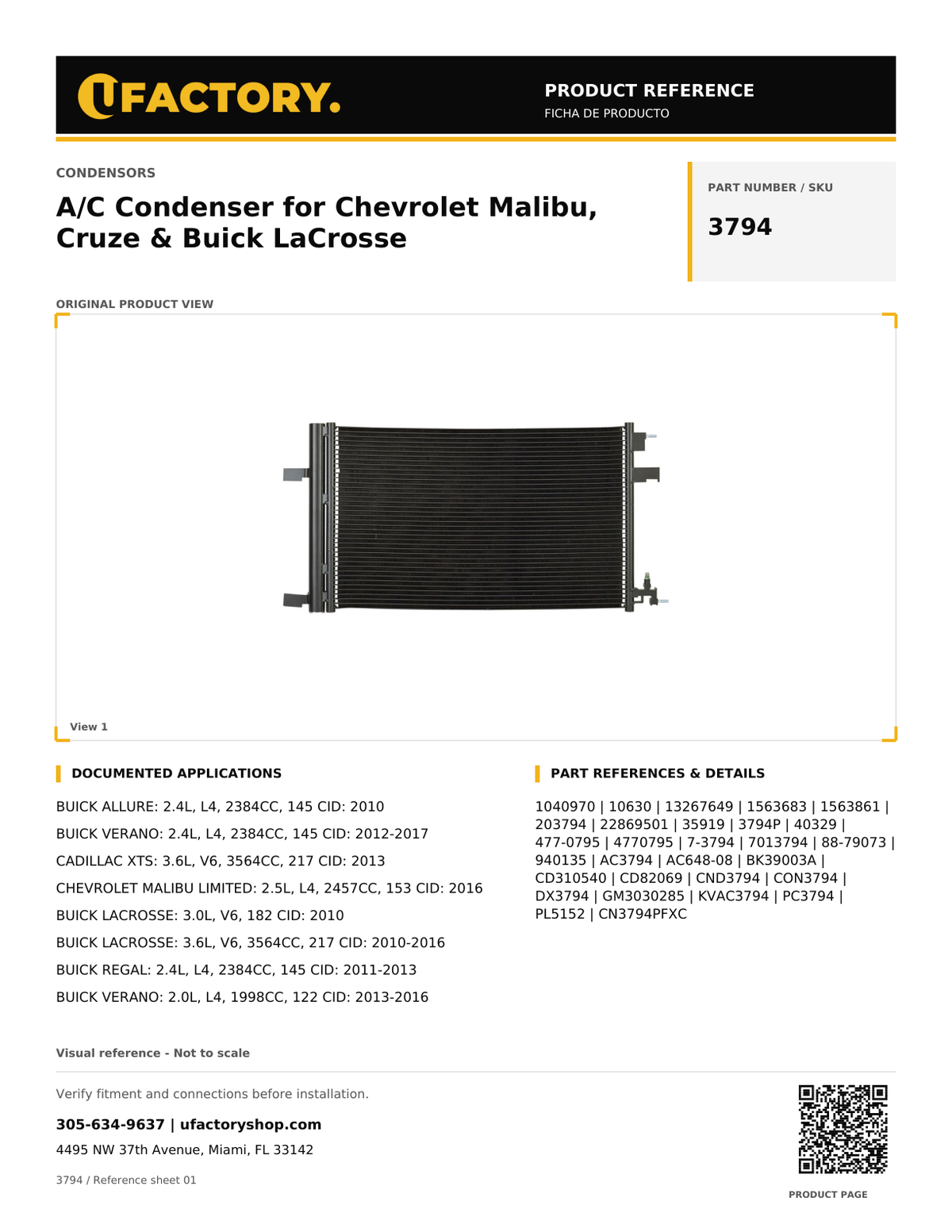 UFactory 3794 - product reference, page 1 of 2