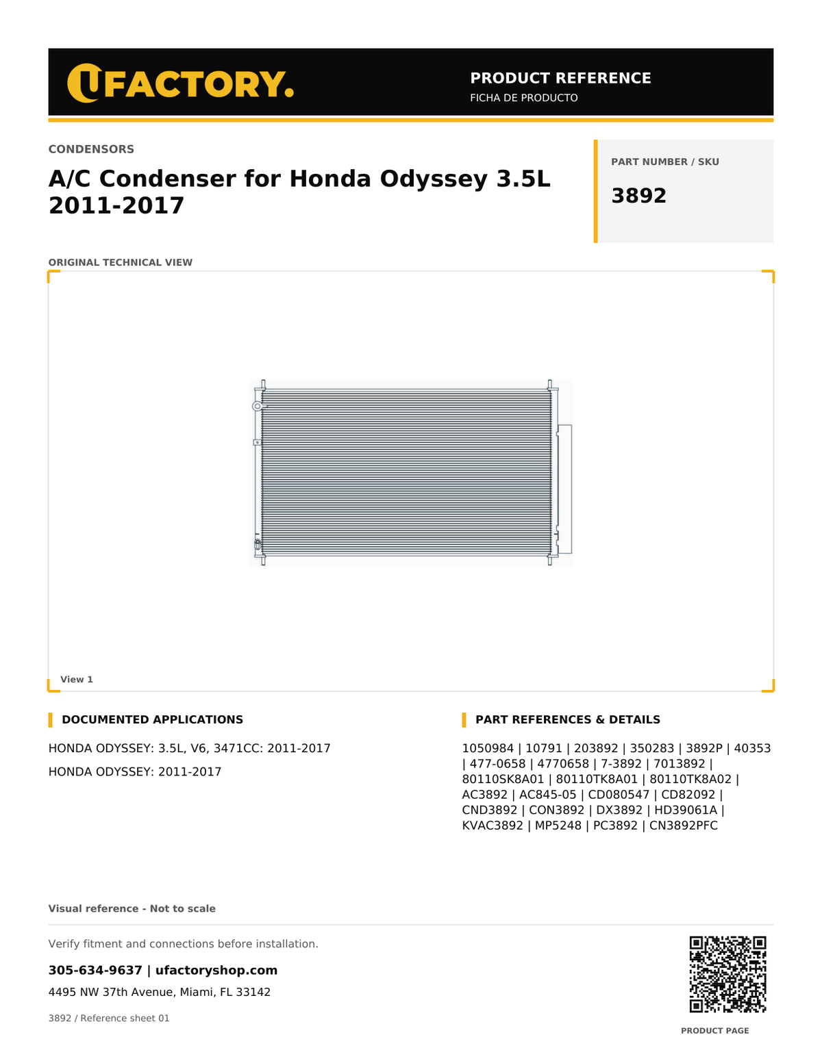 UFactory 3892 - product reference, page 1 of 1