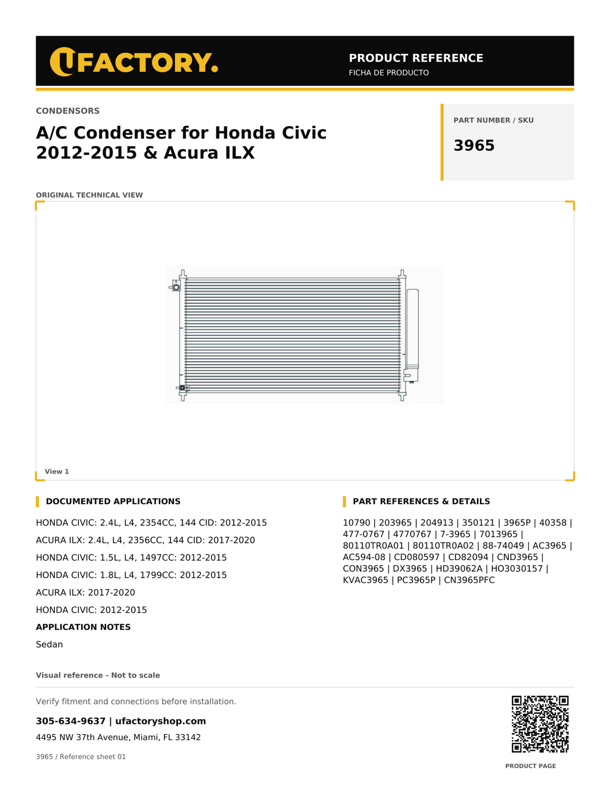 UFactory 3965 - product reference, page 1 of 1