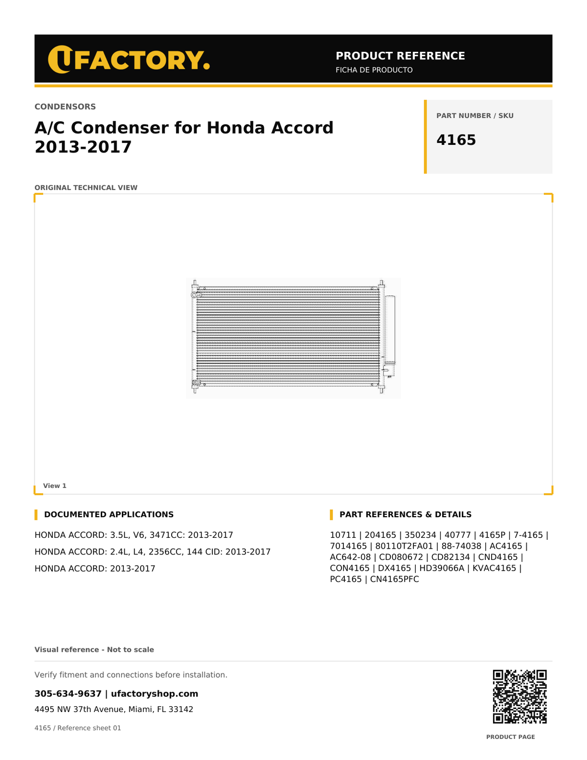 UFactory 4165 - product reference, page 1 of 1