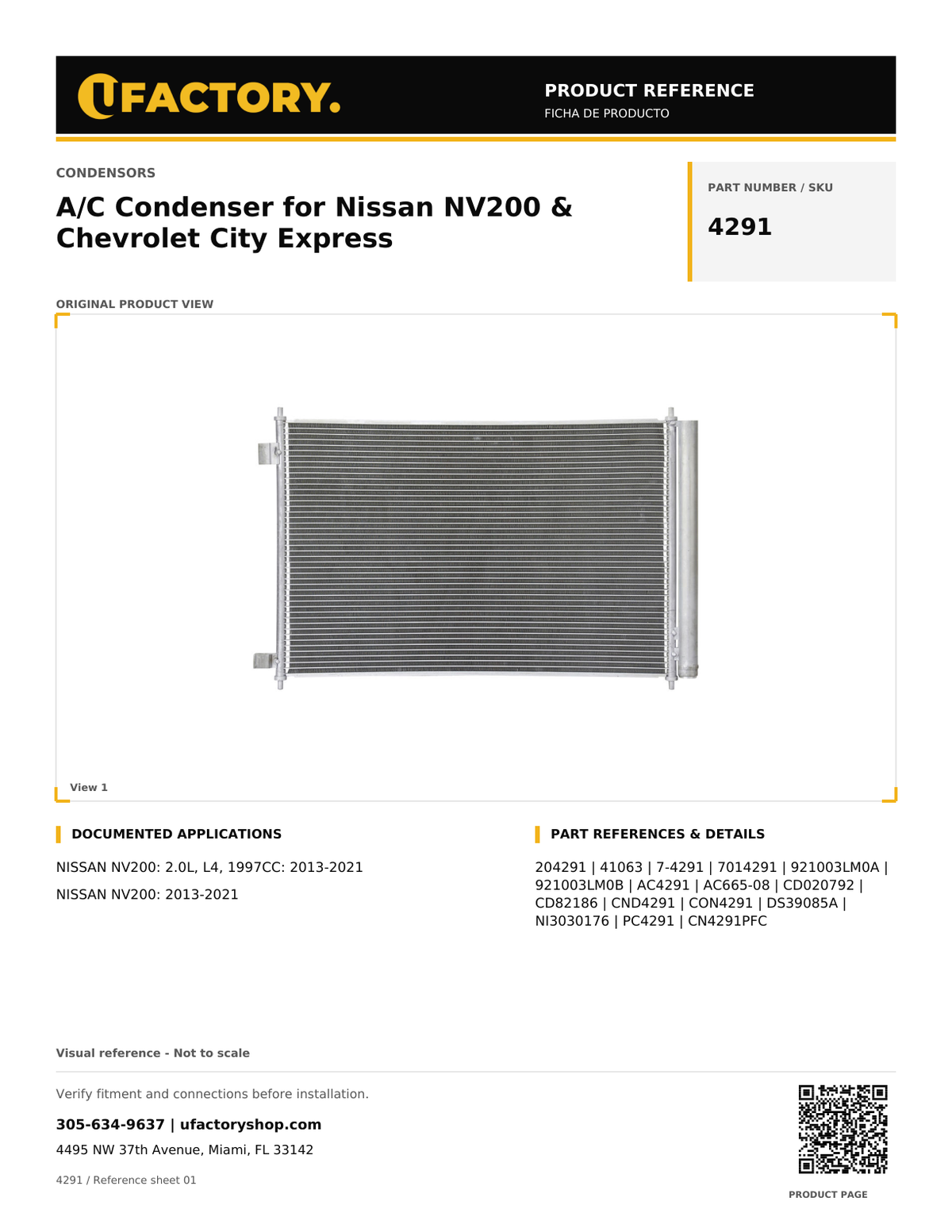 UFactory 4291 - product reference, page 1 of 1