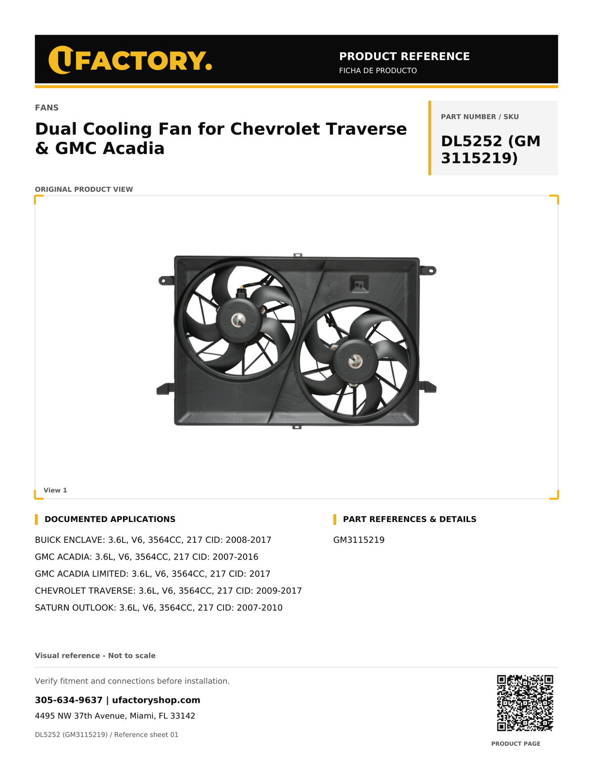 UFactory DL5252 (GM3115219) - product reference, page 1 of 1
