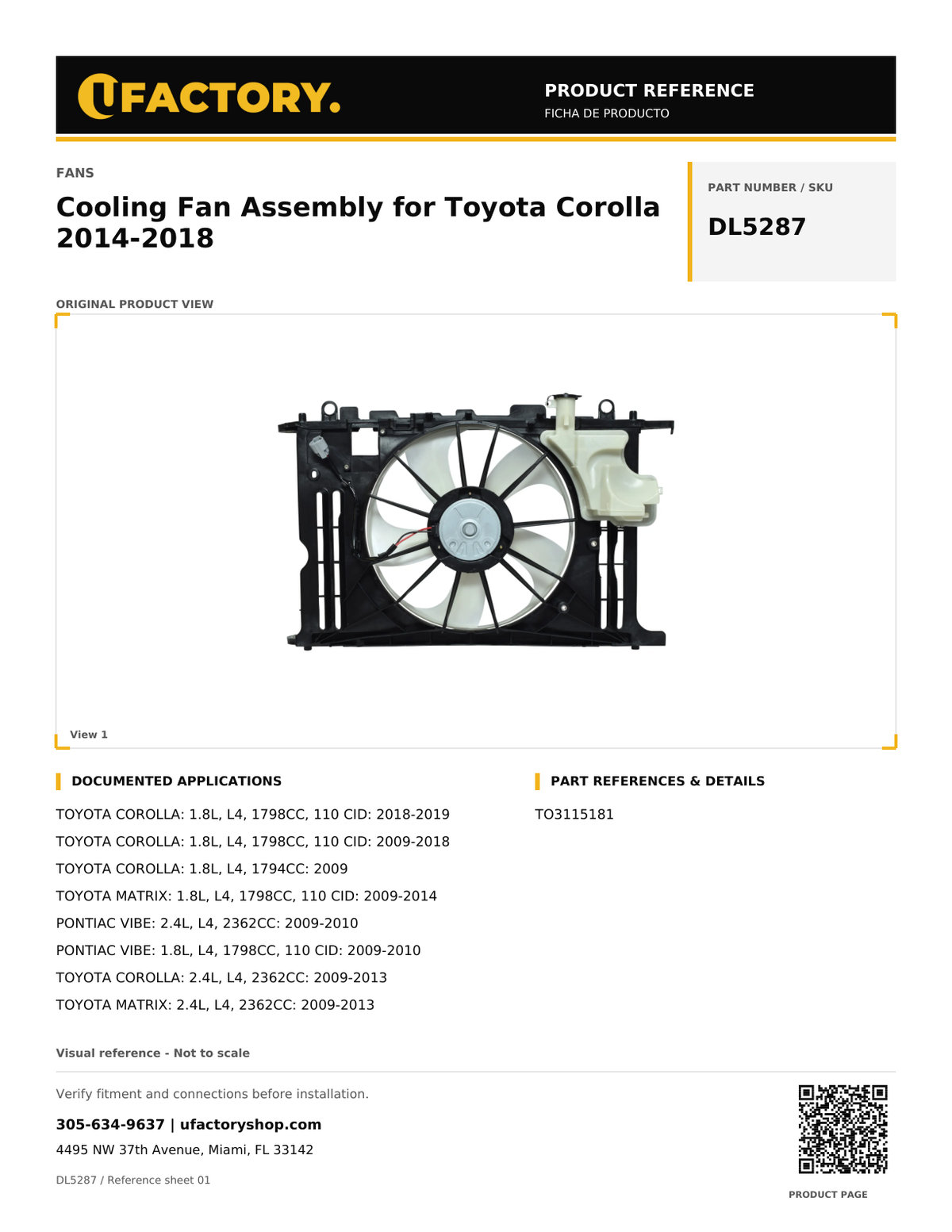 UFactory DL5287 - product reference, page 1 of 1