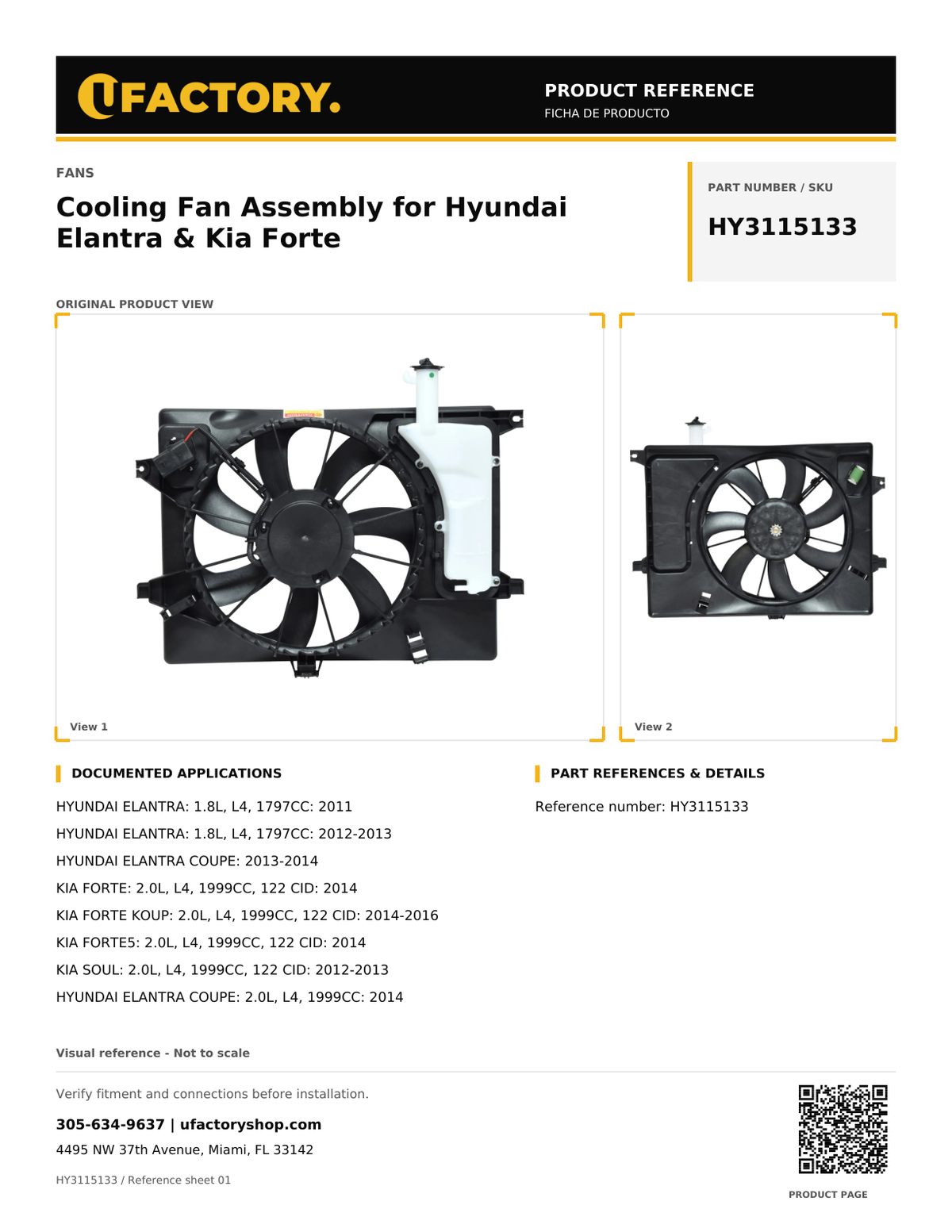 UFactory HY3115133 - product reference, page 1 of 2