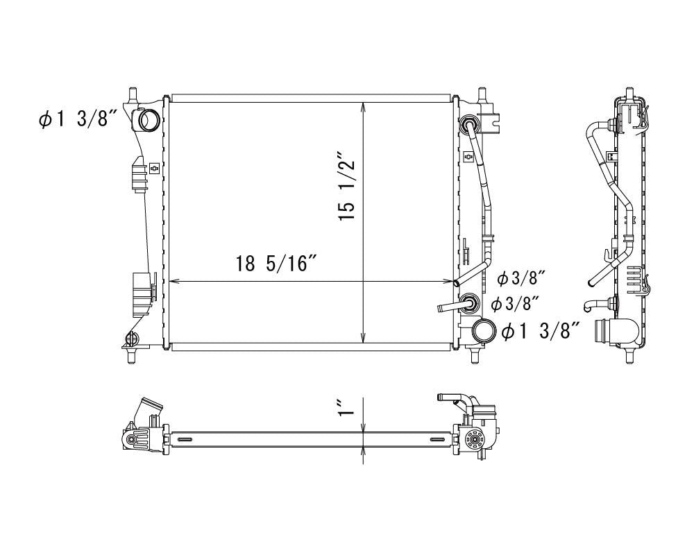 Radiator for Hyundai Veloster (2013–2017) — UFactory SKU 13415