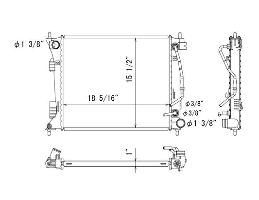 Radiator for Hyundai Veloster (2013–2017) — UFactory SKU 13415