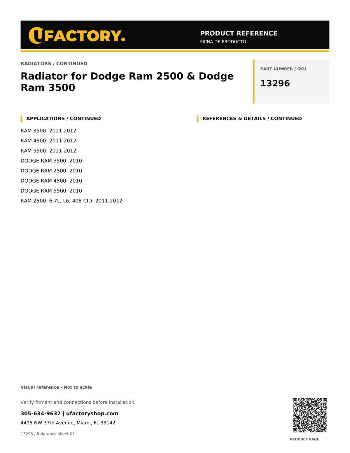 UFactory 13296 product reference sheet - page 2