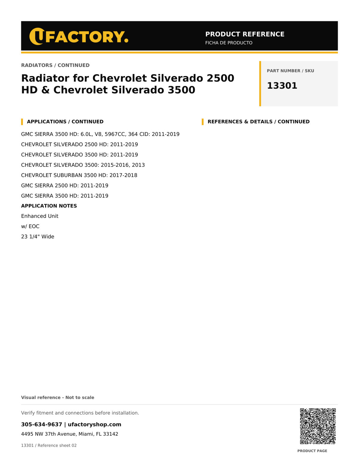 UFactory 13301 product reference sheet - page 2